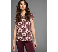 Druckbluse LAURA SCOTT, Damen, Gr. 36, bordeaux, grafik, Web, Obermaterial: 100% Viskose, bedruckt, gemustert, figurumspielend Po-bedeckend, Rundhals, angeschnitten, Blusen Druckbluse, mit asymetrisch