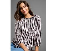 Druckbluse LAURA SCOTT, Damen, Gr. 36, rosa (schwarz, weiß, rosa), Web, Obermaterial: 100% Viskose, gemustert, Blusen Druckbluse, mit Grafik-Design (68997958-36)