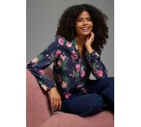 Druckbluse LAURA SCOTT, Damen, Gr. 38, schwarz, Web, Obermaterial: 100% Polyester, gemustert, figurumspielend hüftlang, tiefer V-Ausschnitt, mit innenliegendem Gummizug, Blusen Druckbluse, femininer S