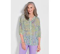 Druckbluse mit Paisley-Muster gelb 44
