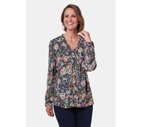 Druckbluse mit raffinierter Ausschnittlösung blau 46