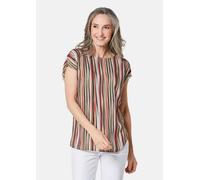 Druckbluse GOLDNER "Streifenbluse mit Halbarm, überschnittene Schulter", Damen, Gr. 46, bunt (bunt, gestreift), Obermaterial: 100% Viskose CV., normal, Sonstiges, Blusen Druckbluse, Ohne (79549327-46)