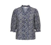 Druckbluse ONLY CARMAKOMA "CARRAYA 3/4 SHIRT WVN NOOS", Damen, Gr. 44, night sky aop:adena graphic, Web, Obermaterial: 100% Viskose, bedruckt, regular fit normal, Blusen Druckbluse (27934761-44) night