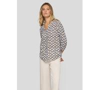 Druckbluse RABE, Damen, Gr. 46, schoko, Web, Obermaterial: 100% Viskose, bedruckt, lässig geschnitten hüftbedeckend, V-Ausschnitt, elastischer Bund, Blusen Druckbluse, 3/4-Arm, mit grafischem Muster (