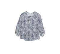 Druckbluse S.OLIVER, Damen, Gr. 36, blau aop, Web, Obermaterial: 100% Viskose, bedruckt, lässig geschnitten hüftlang, Rundhals, elastischer Bund, Blusen Druckbluse, 3/4-Arm Sommerbluse / bedruckt / Ru