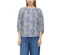 Druckbluse S.OLIVER, Damen, Gr. 36, blau (blau aop), Web, Obermaterial: 100% Viskose, bedruckt, lässig geschnitten hüftlang, Rundhals, elastischer Bund, Blusen Druckbluse, 3/4-Arm Sommerbluse / bedruc