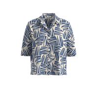 Druckbluse S.OLIVER, Damen, Gr. 46, blau, Web, Obermaterial: 84% Viskose, 16% Polyamid, gemustert, bequem taillenbedeckt, Blusen Druckbluse, bequeme Passform (40320954-46) blau