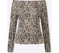 Druckbluse sand-braun-bedruckt 44