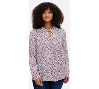 Druckbluse SHEEGO, Damen, Gr. 44, beige (ecru, erika, bedruckt), 100% Viskose, bedruckt, geblümt, gemustert, mehrfarbig, Blusen Druckbluse (33702138-44) ecru, erika, bedruckt