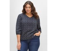 Sheego Tunika mit Blumenprint 56 mittelblau-bedruckt