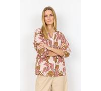 Druckbluse SOYACONCEPT "SC-CAM 2", Damen, Gr. M, rapture rose combi, Web, Obermaterial: 100% Baumwolle, bedruckt, figurumspielend Po-bedeckend, V-Ausschnitt, Blusen Druckbluse, im Tunika-Stil mit flor