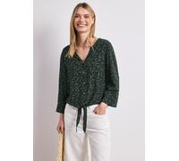 Druckbluse STREET ONE, Damen, Gr. 36, deep bound grün, Web, Obermaterial: 100% Viskose, geblümt, normal hüftlang, Rundhals, 1-Knopf-Manschette, Blusen Druckbluse, 3/4-Arm Sommerbluse mit floralem Must