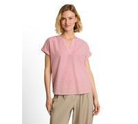Druckbluse TOM TAILOR, Damen, Gr. 36, rot dobby stripe, Web, Obermaterial: 100% Baumwolle, gepunktet, gestreift, normal hüftbedeckend, Rundhals, abgesteppte Kante, Blusen Druckbluse, Sommer-Tunika mit