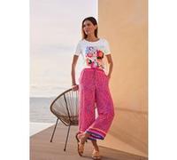 Webhose HEINE, Damen, Gr. 34, Normalgrößen, pink (royalblau, pink, bedruckt), 100% Modal, bedruckt, gemustert, mehrfarbig, 7/8-Länge, Hosen (65485748-34) royalblau, pink, bedruckt