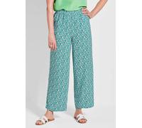Schlupfhose GOLDNER "Elegante Hose VERA mit Blütendruck", Damen, Gr. 44, N-Gr, grün (grün, gemustert), Obermaterial: 100% Viskose CV., Hosen Schlupfhose (71635748-44) grün, gemustert