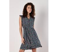 Druckkleid APRICOT "Blumenwald-Rüschen-Ditsy-Kleid", Damen, Gr. XS (34), N-Gr, blau (navy), gewebt, Obermaterial: 100% Viskose CV., geblümt, V-Ausschnitt, Kleider Druckkleid, Gemustert mit Rüschen (12