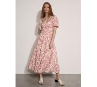 Druckkleid APRICOT "Maxikleid aus Baumwolle", Damen, Gr. M (38), N-Gr, rosa (pink), gewebt, Obermaterial: 100% Baumwolle CO., geblümt, normal, herzförmiger Ausschnitt, Puffärmel, Kleider Druckkleid, m
