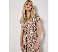 Druckkleid APRICOT "Midikleid", Damen, Gr. L (40), N-Gr, braun, gewebt, Obermaterial: 100% Viskose LENZING ECOVERO CV LenzEcov., gemustert, Kleider Druckkleid, mit Blattprint (27154230-40) braun