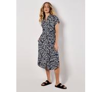Druckkleid APRICOT "Midikleid", Damen, Gr. S (36), N-Gr, blau (navy), gewebt, Obermaterial: 100% Viskose LENZING ECOVERO CV LenzEcov., gemustert, Kleider Druckkleid, mit Blattprint (98514867-36) navy