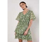 Druckkleid APRICOT "Minikleid", Damen, Gr. L (40), N-Gr, grün, Obermaterial: 100% Polyester PES., geblümt, Kleider Druckkleid, mit Smokdetails (44389367-40) grün