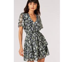 Druckkleid APRICOT "Minikleid", Damen, Gr. M (38), N-Gr, blau (navy), Obermaterial: 100% Polyester PES., geblümt, Kleider Druckkleid, mit Smokdetails (61823110-38) navy