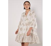 Druckkleid APRICOT "Paisley-Lurex-Tunika", Damen, Gr. S (36), N-Gr, beige (creme), Obermaterial: 98% Viskose CV. 2% metallisierte Fasern MTF., gemustert, Kleider Druckkleid, im Stufenlook (38991055-36