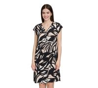 Druckkleid BETTY & CO "Betty & Co Casual-Kleid mit Print", Damen, Gr. 36, Normalgrößen, schwarz (schwarz, nature), Obermaterial: 100% Viskose., casual, lässig geschnitten kurz, V-Ausschnitt, Kurzarm, 