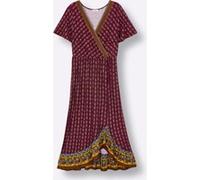Jerseykleid SHEEGO "Jersey-Kleid", Damen, Gr. 46, Normalgrößen, lila (bordeaux, burgund, bedruckt), 95% Viskose, 5% Elasthan, bedruckt, gemustert, mehrfarbig, lang, Kleider Jerseykleid (73997550-46) b