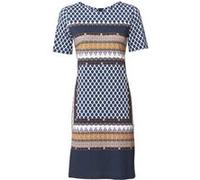 Jerseykleid HEINE "Jersey-Kleid", Damen, Gr. 40, Normalgrößen, bunt, 95% Viskose, 5% Elasthan, bedruckt, gemustert, kurz, Rundhals, Kleider Jerseykleid (92381900-40) bunt
