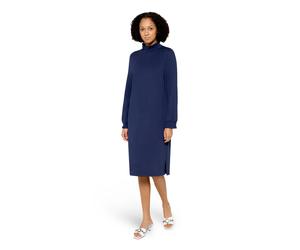 Druckkleid CARTOON "Damen mit Eingrifftaschen", Damen, Gr. 34, Normalgrößen, blau (dunkelblau), Obermaterial: 79% Modal, 15% Polyester, 6% Elasthan, figurumspielend kurz, Rundhals, Kleider Druckkleid 