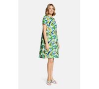 Druckkleid CARTOON "Damen mit Eingrifftaschen", Damen, Gr. 44, Normalgrößen, bunt (nature, grün), Obermaterial: 100% Baumwolle, A-Linie kurz, Rundhals, Kleider Druckkleid (38138707-44) nature, grün
