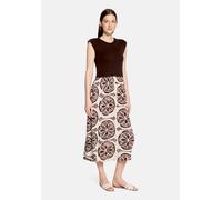 Druckkleid CARTOON "Damen mit Eingrifftaschen", Damen, Gr. 46, Normalgrößen, braun (nature, braun), Obermaterial: 100% Viskose, A-Linie lang, Rundhals, Kleider Druckkleid (74279417-46) nature, braun