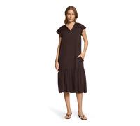 Druckkleid CARTOON "Damen mit Flügelärmeln", Damen, Gr. 38, Normalgrößen, dunkelbraun, Obermaterial: 100% Viskose, lässig geschnitten kurz, V-Ausschnitt, Kleider Druckkleid (40547800-38) dunkelbraun