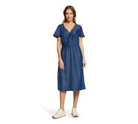 Druckkleid CARTOON "Damen mit Flügelärmeln", Damen, Gr. 40, Normalgrößen, dunkelblau denim, Obermaterial: 83% Lyocell, 17% Baumwolle, tailliert kurz, V-Ausschnitt, Kleider Druckkleid (83086562-40) dun
