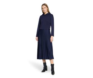 Druckkleid CARTOON "Damen mit Kapuze", Damen, Gr. 40, Normalgrößen, dunkelblau, Obermaterial: 50% Viskose, 45% Polyester, 5% Elasthan, Basic schmal lang, Rundhals, Kleider Druckkleid (39992621-40) dun