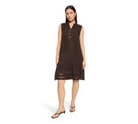 Druckkleid CARTOON "Damen mit Stickerei", Damen, Gr. 34, Normalgrößen, dunkelbraun, Obermaterial: 100% Leinen, ausgestellt kurz, V-Ausschnitt, Kleider Druckkleid (58651048-34) dunkelbraun