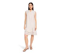 Druckkleid CARTOON "Damen mit Stickerei", Damen, Gr. 44, Normalgrößen, cream, Obermaterial: 100% Leinen, ausgestellt kurz, V-Ausschnitt, Kleider Druckkleid (23396819-44) cream