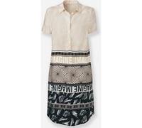 Druckkleid ecru-beige-bedruckt 42
