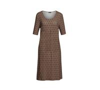 Druckkleid GOLDNER "Elastisches Jerseykleid mit modischem Druck", Damen, Gr. 54, N-Gr, schwarz (schwarz, milchkaffee), Obermaterial: 95% Viskose CV. 5% Elasthan EL., Modisch, Gerade, Kleider Druckklei