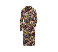 Druckkleid GOLDNER "Kurzgröße Druckkleid mit halsfernem Rollkragen", Damen, Gr. 21, K-Gr, blau (dunkelblau, gemustert), Obermaterial: 87% Viskose CV. 11% Polyester PES. 2% Elasthan EL., figurumspielen