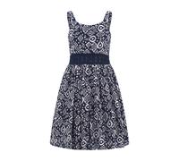 Druckkleid HAPPY GIRLS, Mädchen, Gr. 134, N-Gr, navy, Web, Obermaterial: 100% Viskose. Futter: 100% Baumwolle, bedruckt, ethno, figurbetont kniebedeckend, Rundhals, Kleider Druckkleid, mit verstellbar