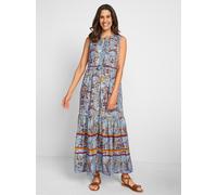 Druckkleid INSPIRATIONEN "Druck-Kleid", Damen, Gr. 54, Normalgrößen, zartmint, bordeaux, bedruckt, 100% Viskose, gemustert, lang, Rundhals, Kleider Druckkleid (15393340-54) zartmint, bordeaux, bedruck