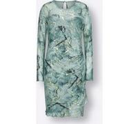 Druckkleid CREATION L "Mesh-Kleid", Damen, Gr. 46, Normalgrößen, grün (kalkmint, bedruckt), 96% Polyester, 4% Elasthan, gemustert, kurz, Rundhals, Kleider Partykleid (51811904-46) kalkmint, bedruckt