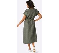 Druckkleid khaki-weiß-bedruckt 36