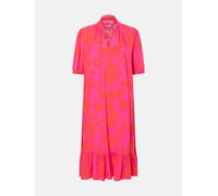 Druckkleid LIEBLINGSSTÜCK "EddaL", Damen, Gr. 36, N-Gr, lovely pink, Web, Obermaterial: 100% Viskose, gemustert, regular fit ca. Mitte Wade, V-Ausschnitt, 1-Knopf-Manschette, Kleider Druckkleid, mit R