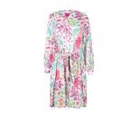 Druckkleid LIEBLINGSSTÜCK "ReliaL", Damen, Gr. 40, N-Gr, weiß (sanftes weiß), Web, Obermaterial: 59% Baumwolle, 41% Modal, bedruckt, gemustert, mehrfarbig, figurumspielend, V-Ausschnitt, Manschette, K