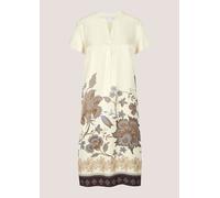 Druckkleid MADELEINE "Sommerkleid Viskosekleid mit floralem Muster", Damen, Gr. 38, N-Gr, wollweiß, braun, multicolor, Obermaterial: 100% Viskose CV., Modern, gerade, Kleider Druckkleid, Rückenpasse m