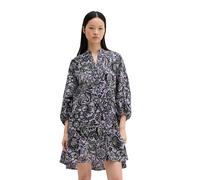 Druckkleid MARC O'POLO "aus bedrucktem Light-Popeline", Damen, Gr. 40, Normalgrößen, light lila, Obermaterial: 57% Baumwolle, 43% Lyocell, bedruckt, loose fit kurz, elastischer Bund, Kleider Druckklei