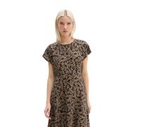 Druckkleid MARC O'POLO "aus bedrucktem Viskose-Mix", Damen, Gr. 38, Normalgrößen, dunkelblau, Obermaterial: 83% Viskose, 17% Polyamid, bedruckt, weit wadenlang, Rundhals, Kleider Druckkleid (12657034-