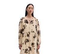 Druckkleid MARC O'POLO "aus Crinkle-Viskose", Damen, Gr. 34, Normalgrößen, light braun, Obermaterial: 100% Viskose; Futter: 100% Baumwolle, bedruckt, loose fit knielang, U-Boot-Ausschnitt, elastischer